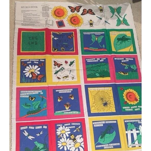 My Bug Book DIY garden nature fabric soft quilted crib book baby shower birthday - Picture 2 of 8